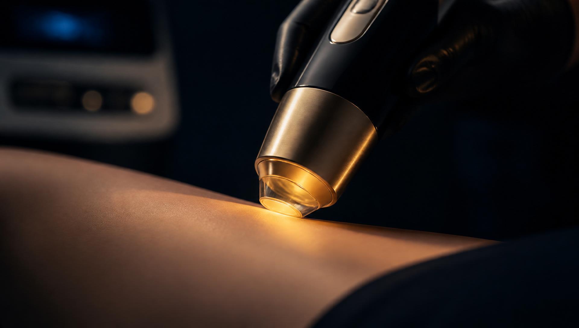 Medical-grade laser handpiece treating skin at Probody Medical, Lingfield